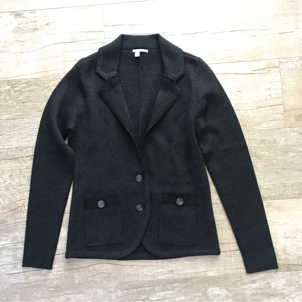 Halogen Merino Wool Blend Sweater Blazer Academia Workwear Career Office